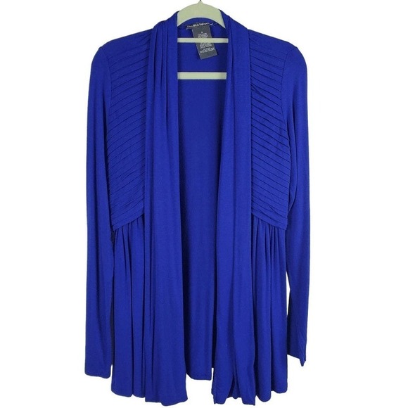 Chelsea & Theodore Knit Open Cardigan Royal Blue Sweater Size Small - Picture 1 of 7